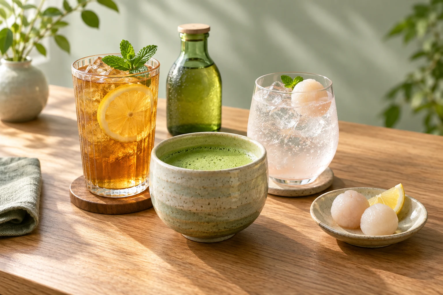 Serving inspiration: iced citrus tea, matcha and sparkling refreshments
